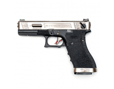 Страйкбольный пистолет (WE) GLOCK 18C Custom Black/Silver/Silver GBB