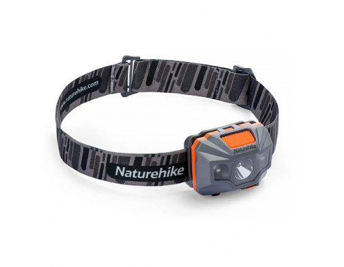Фонарь налобный (Naturehike) влагозащитный аккумуляторный TD-02 (серо-оранжевый) NH00T002-D
